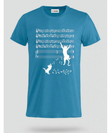 Cat and note T-shirt Basic Uomo