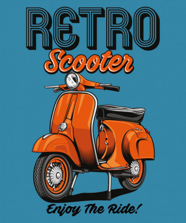 Retro scooter  T-shirt Scollo V