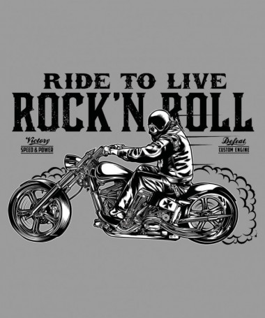 Ride to live rocknroll T-shirt Basic Uomo
