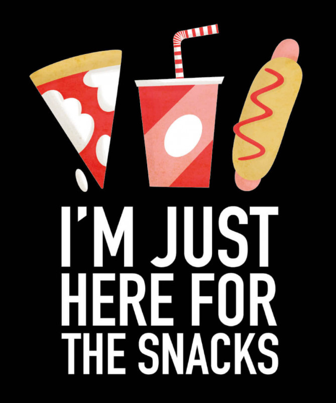 I am just here for the snacks T-shirt Basic Uomo